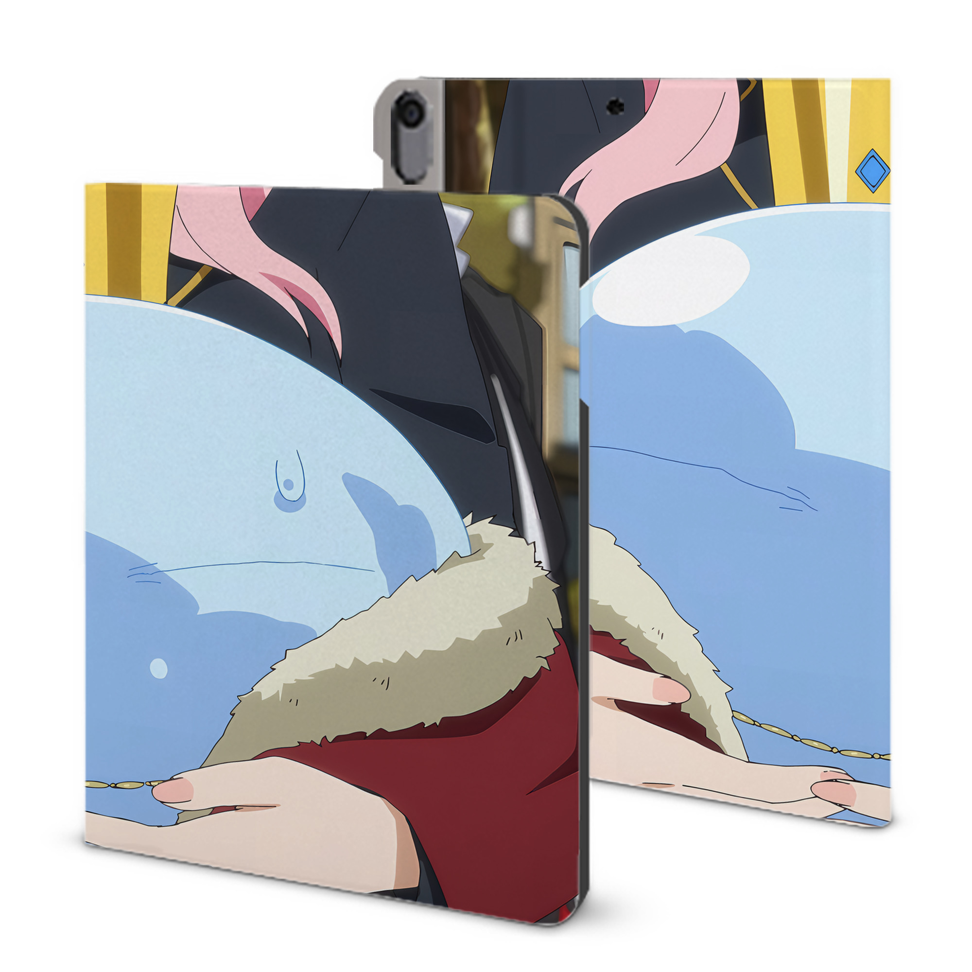 （画像用） 転スラ Regarding Reincarnated to Slime IPad ケース ブック型 PUレザー TPU 耐衝撃 軽量 薄型 ペン収納なし 全面保護 IPad 各モデル対応